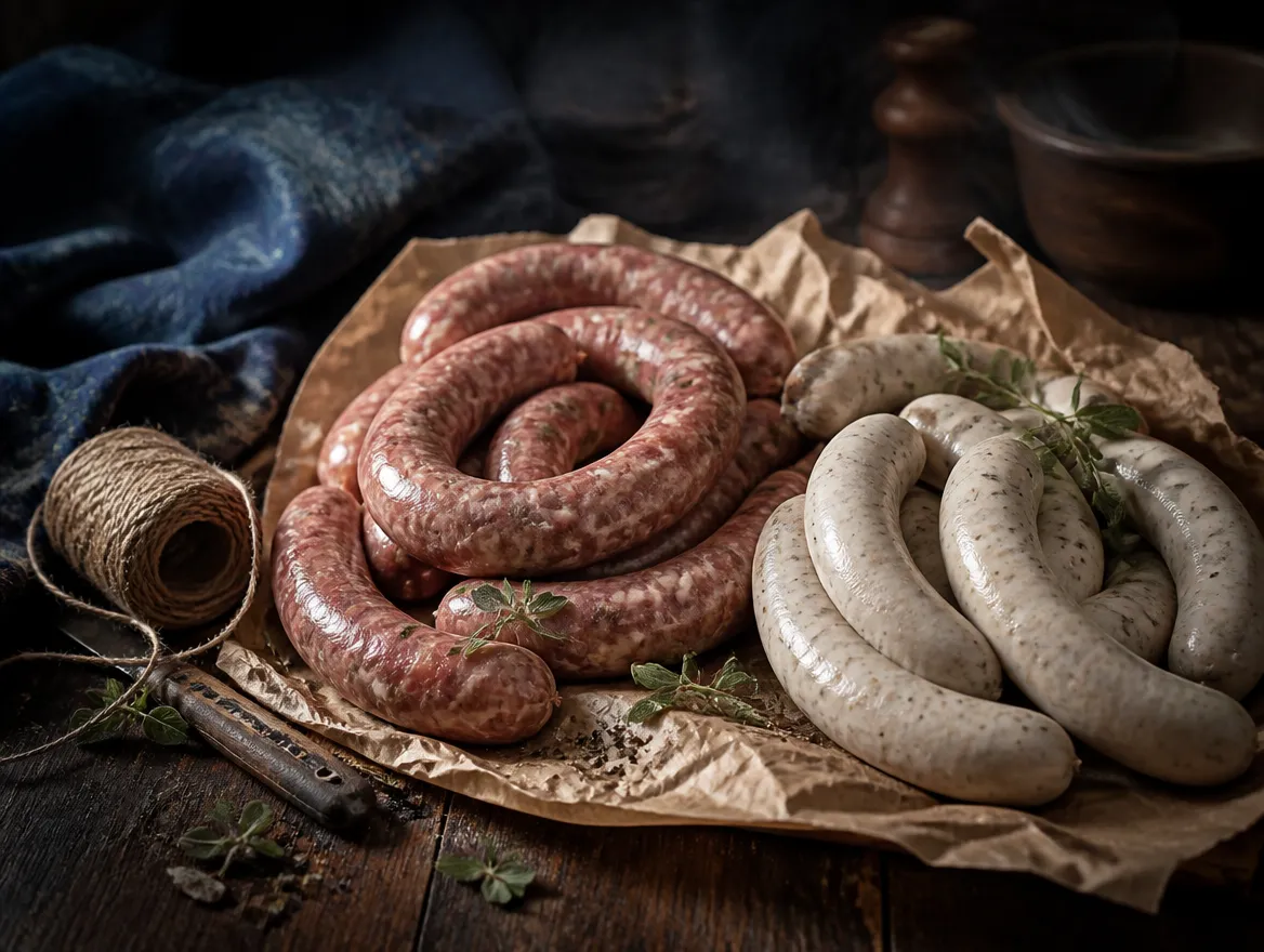 Fresh Sausage — Weisswurst, bangers, Okanagan apricot pork